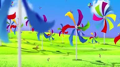 梦幻童话热汽球和千纸鹤冲出云霄动态视频视频的预览图